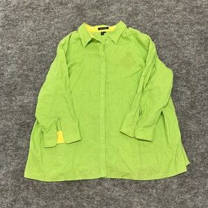 Ralph Lauren Linen Casual Classic Green Button-Up Shirt Size 3X